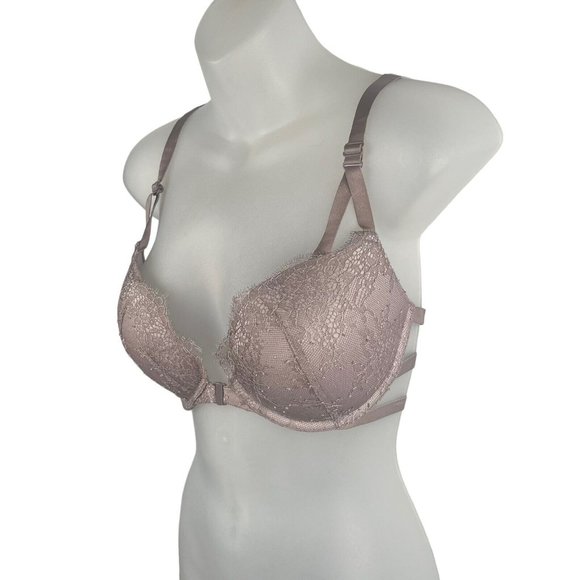 Victoria's Secret Bra Very Sexy Push Up 32DD Lavender Purple Lace Overlay 316902 - Picture 1 of 13